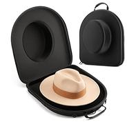 Gelozid Hard Travel Hat Case for Men's Fedora, Crush-Proof Box with Adjustable Strap, Lightweight and Classy for Travel, Black