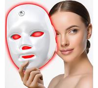 gelpal 7-1 Colors LED Facial Skin Care Mask,Red Light Therapy Mask for Face, Cordless Led Face Mask Light Therapy,Salon or Home,White.
