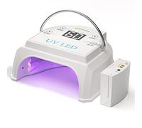 Gelpal Professional Cordless UV LED Nail Lamp, 80W UV Nail Lights with 45 Beads and Rechargeable Battery, Portable LED Gel Nail Dryer for Salon or Home, White
