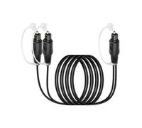 GELRHONR 1 in 2 Out Digital Optical Audio Splitter Cable,1 Male to 2Male Toslink Fiber Splitter for TV,DVD,HDT,Sound Bar,Amplifier (2M/6.56ft)