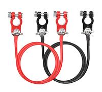 GELRHONR 1 Pair Battery Connection Cables, 10AWG Battery Inverter Cable Connectors, Universal Marine Grade Battery Terminal Top Post for Boat Car RV Automotive, Marine, Motorcycle -1M/3.2Ft