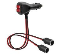 GELRHONR 1 to 2 Car Cigarette Lighter Splitter with Switches,12V/ 24V Cigarette Lighter Dual Socket 10A Fuses,2 Way Splitter Y Adapter,30cm