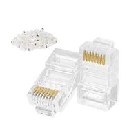 GELRHONR 100 PCS Cat 6 Connector RJ45 Modular Plugs,Cable Solid Crystal Head CAT6 Crimp Ends for Solid or Stranded UTP Cable CAT5 CAT5E CAT6
