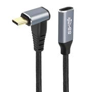 GELRHONR 100W USB C Extension Cable, Right Angle USB C Data Cable Fast charging 10G Data Transfer 4K 60HzVideo Output, Flat Elbow Type C Extension Cable, for i/Phone 15,S24 S23 Ultra (0.25M/0.8Ft)