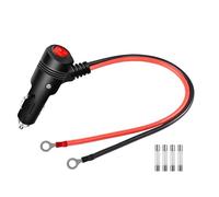 GELRHONR 12V Male Cigarette Lighter Plug to Eyelet Terminals 6mm, Cigarette Lighter to O Ring Terminal Harness Extension Cable with Switch (0.3M/1FT)