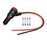 GELRHONR 12Volt Replacement Cigarette Lighter Male Plug Power Cable, Motorcycle Truck Car Cigarette Lighter with On Off Switch, 16AWG Heavy Duty Cord Cigarette Plug with 15A Fuse (0.3M/1Ft)