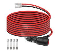 GELRHONR 12volt Replacement Cigarette Lighter Male Plug with Leads & LED Light,16AWG Car Cigarette Lighter Extension Cable with Switch Button and 15A Fuse Heavy Duty Cord (2M/6.6Ft)