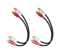 GELRHONR 2RCA to 2RCA Cable 2Pack,Male to Female Stereo Audio Cable -1FT for Subwoofer,Phono, Hi-Fi, Home Theater, Car, CD Players, Record Player & More (Red/White)