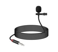 GELRHONR 3.5mm Lavalier Microphone, Clip on Lapel Phone Microphone Wired, AUX TS Small Mic for PC,Video,Car,Events,Camera 4.9FT