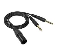 GELRHONR 3 Pin XLR Male to Dual 1/4 TS Mono Y Splitter Cable,Dual 6.35mm 1/4" to XLR Male Microphone Cable for Instruments, Mixer,Amps, Guitar,Bass,Speakers,Audio Recording,PC-3.2Ft
