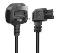GELRHONR 90°C5 Cloverleaf Mickey Mouse Power Cable, 3Pin BS 1363 to C5 AC Power Cord,Cloverleaf Lead for Laptop PC Monitors,Computer, Printer, Scanners-1.5M/4.9Ft (Righ Angle C5)