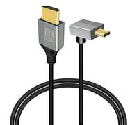 GELRHONR 90Degree Micro HDMI to HDMI Cable, 48Gbps Ultra High Speed Support 8K@60Hz&4K@120Hz,for GoPro,Digital Cameras,Laptop, TV, Camcorder (Down Angle(3.28ft))