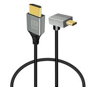 GELRHONR 90Degree Micro HDMI to HDMI Cable, 48Gbps Ultra High Speed Support 8K@60Hz&4K@120Hz,for GoPro,Digital Cameras,Laptop, TV, Camcorder (Down Angle(1.64ft))