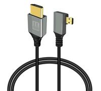 GELRHONR 90Degree Micro HDMI to HDMI Cable, 48Gbps Ultra High Speed Support 8K@60Hz&4K@120Hz,for GoPro,Digital Cameras,Laptop, TV, Camcorder (Right Angle(3.28ft))