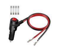GELRHONR Cigarette Lighter Male Plug with Leads,12V Replacement Car Cigarette Lighter Extension Cable with Switch Button and 15A Fuse Heavy Duty Cord, for Motorcycle, Car, Tractor (0.6M/2Ft)