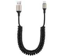 GELRHONR Coiled USB A to USB C Cable, Spring Spiral Type-C Charger Cord, 6A Fast Charging & Sync Data Compatible 1.5M/4.9Ft