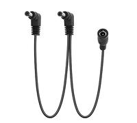 GELRHONR Daisy Chain Power Cable,1 to 2 Way Daisy Chain Cable Guitar Effect Pedal Power Supply Splitter Cable,DC5521 9V 2A Splitter Cord with Right Angle-1.8Ft
