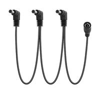 GELRHONR Daisy Chain Power Cable,1 to 3 Way Daisy Chain Cable Guitar Effect Pedal Power Supply Splitter Cable,DC5521 9V 2A Splitter Cord with Right Angle-2.6Ft, Black