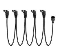 GELRHONR Daisy Chain Power Cable,1 to 5 Way Daisy Chain Cable Guitar Effect Pedal Power Supply Splitter Cable,DC5521 9V 2A Splitter Cord with Right Angle-4.2Ft
