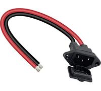GELRHONR IEC 320 C14 Male 3 Pins Mount 12AWG AC Inline Plug Power Cord Panel Mount,IEC C14 Cable Pigtail,for Car/Home Appliances/PC - Black/Red 30cm