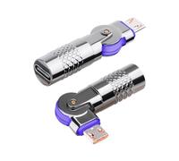 GELRHONR Micro USB to USB C Adapter mit LED Light, Micro 5pin Male to Type C female Adapter 180 Degree,Metal Case Converter for Camera, Mouse, Phones(2Pack)