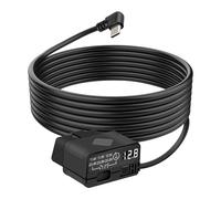 GELRHONR OBD2 to USB C Power Cable for Dash Camera with LED Display and Low Voltage Protection,12-30V to 5V/3A OBDII to Right Angle Type-C Adapter Cable 24 Hours Surveillance and Acc 2 Mode,11.5Ft