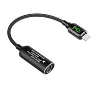 GELRHONR PD 140W DC7406 Female to USB C Male Adapter with LED Display, DC 7.4mm x 0.6mm Input to USB Type C Output Charger Adapter For Laptop, Phones, Tablet, 7.8Inch