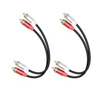 GELRHONR RCA Cable 1FT, Short 2RCA Male to 2RCA Male Stereo Audio Cable for Subwoofer, Speaker, Home Theatre and more(2Pack