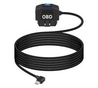GELRHONR Right Angle Micro USB OBD Power Cable for Electronic Vehicles Dash Camera,12-24V OBD2 Dashcam Hardwire Kit, with Switch Button 24 Hours Surveillance and Acc 2 Mode