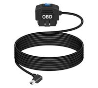GELRHONR Right Angle Mini OBD Power Cable for Dash Camera, Electronic Vehicles Mini USB OBD2 Dashcam Hardwire Kit, OBD2 to USB Adapter with Switch Button 24 Hours Surveillance and Acc 2 Mode 12-24 V
