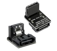GELRHONR Right angle SATA 7Pin Female to 7pin Male Adapter,90 Degree SATA 7pin Converter Mainboard Motherboard for Desktops SSD HDD（Up/Down）, Black