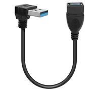 GELRHONR Short USB 3.0 Extension Cable,0.2M 90 Degree USB Type A Male to Female Extension Cord Data Transfer Extender Cable for USB Flash Drive/Hard Drive (Down Angle)