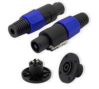GELRHONR Speaker Cable Connector,NL4FC Speaker Adapter,NL4 Connector Round Speaker Plug Twist Lock 4 Pole Speaker Plug,for Speakon NL4FC, NL4FX, NLT4X, NL2FC, NA4LJ, NA4LJX, NL4MP, NL4MPR-2 Pairs