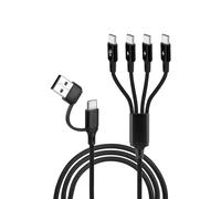 GELRHONR USB C Multi Charging Cable, Nylon 4 in 2 USB A/C to 4 Type-C Fasting Charging Cables 3A,with Compatible Phone,Tablets,Pad,Laptop,4FT/1.25M