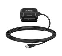 GELRHONR USB C OBD Power Cable for Car,Dash Camera with Switch Button 24 Hours Surveillance/Acc Mode 12-24V to 5V 23A, for Dashcam, GPS or Radar-3.5M/11.5Ft