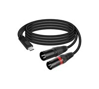 GELRHONR USB C to Dual XLR Male Audio Cable, 3.3FT Type C to 2 XLR Stereo Power Cable for Power Amplifier, Speaker, Audio Mixer and more