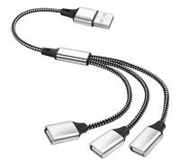 GELRHONR USB Splitter Y Cable - USB A Male to 3 Female Extension Cord, 3 Port for Printer, Keyboard, Flash Drive, Laptop, LED