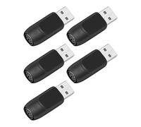 GELRHONR USB to PS2 Adapter 5 Pack, USB A Male to PS/2 Female Converter for Computer Mouse and Keyboard Plug and Play, Stable Transmission, Compact and Portable,Black