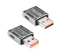 GELRHONR USB to USB C Adapter, USB3.1 Gen2 Converter, Zinc Alloy 90Degree USB 3.1 A Male to Type-C Female Connector Support 120W Super Fast Charging 10Gbps Data Transfer-2PCS (Style 3)
