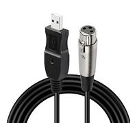 GELRHONR USB to XLR Microphone Cable,USB Male to 3Pin DMX XLR Female Microphone Cable for Karaoke Singing/Instrument Recording(3M/10FT)