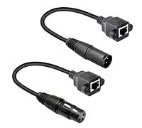 GELRHONR XLR 3pin to RJ45 Female Adapter Cable,XLR Male to RJ45 Network Connector Extension Cable Use Cat5 Ethernet for DMX-CON Controller Series-1.1Ft