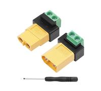 GELRHONR XT60 to 2-Pin Terminal Adapter, Solderless Connection for Lithium Batteries, RC Models, Drones and DIY Projects (Male&Female)