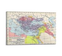 GELS 1481 Medieval Ottoman Empire Map Vintage Poster Decorative Painting Canvas Art Picture 08x12inch(20x30cm)