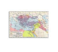 GELS 1481 Medieval Ottoman Empire Map Vintage Poster Decorative Painting Canvas Art Picture 12x18inch(30x45cm)