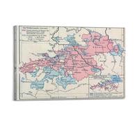 GELS Medieval Germany Weiting Antique Map Retro Poster Decorative Painting Canvas Art Picture 24x36inch(60x90cm)