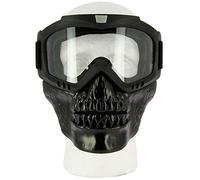 GelSoft Airsoft BB Gun Paintball Safety Protective Guard Full Face Mask Skull Cover Lenses Ski Mask (Black Skull)