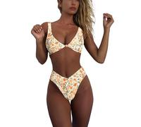 geluboao Bikini Sets for Women Cheeky High Waisted Kont Front Adjustable Two Piece Swimsuit
