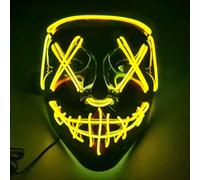 GeluEla Halloween LED Luminous Mask, 3 Lighting Modes, Neon Purge Mask for Children, Men, Women, Horror Skull Masks for Costume Games, Parties, Cosplay, Carnival and Party