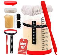 GeluEla Sourdough Starter Jar 1L Glass Sourdough Starter Kit, Fermentation Jars with Date Feeding Band, Thermometer, Cloth Cover & Metal Lid, Reusable Sourdough Bread Baking Supplies Tools