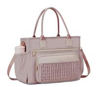 gelugee Insulated Lunch Bags for Women - 13L Large Leakproof Lunch Bag with Adjustable Shoulder Strap, Multiple Pockets Lunch Box Cooler Tote Bag for Work School Picnic Travel（Pink）